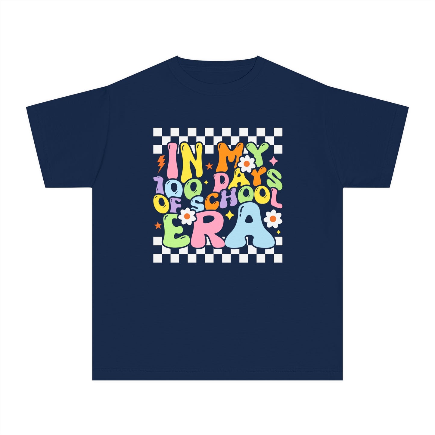 Youth Checkered 100 days Era Comfort Colors Tee