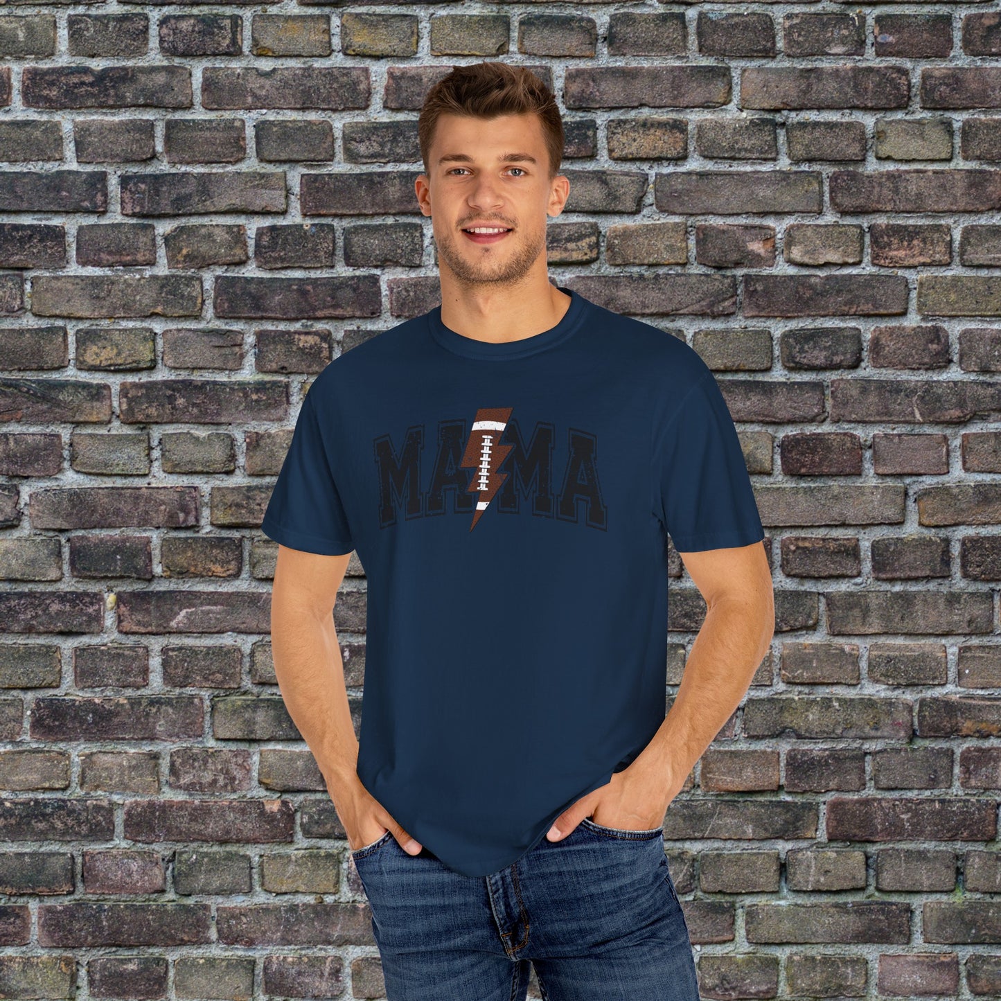 Football Mama Bolt Comfort Colors T