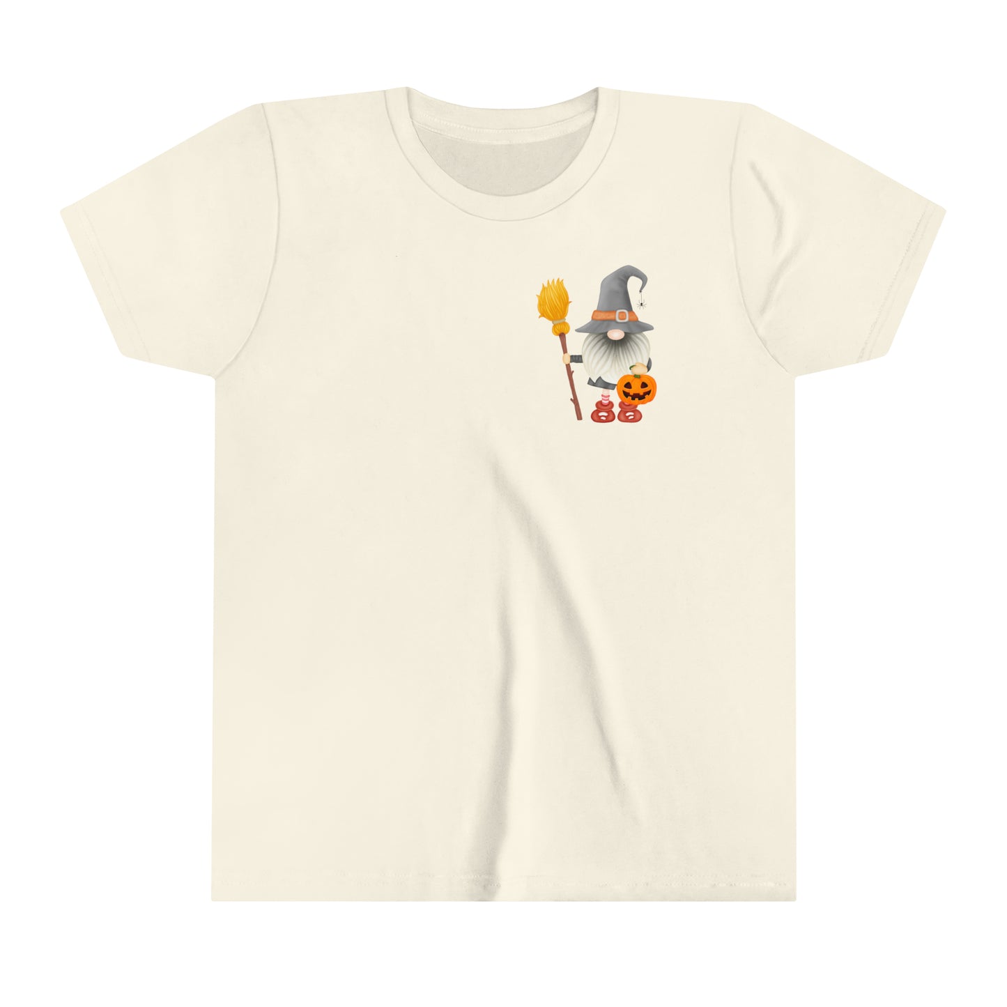 Witch Gnome - with Pumpkin Trick or Treat Pale - Youth Short Sleeve Tee