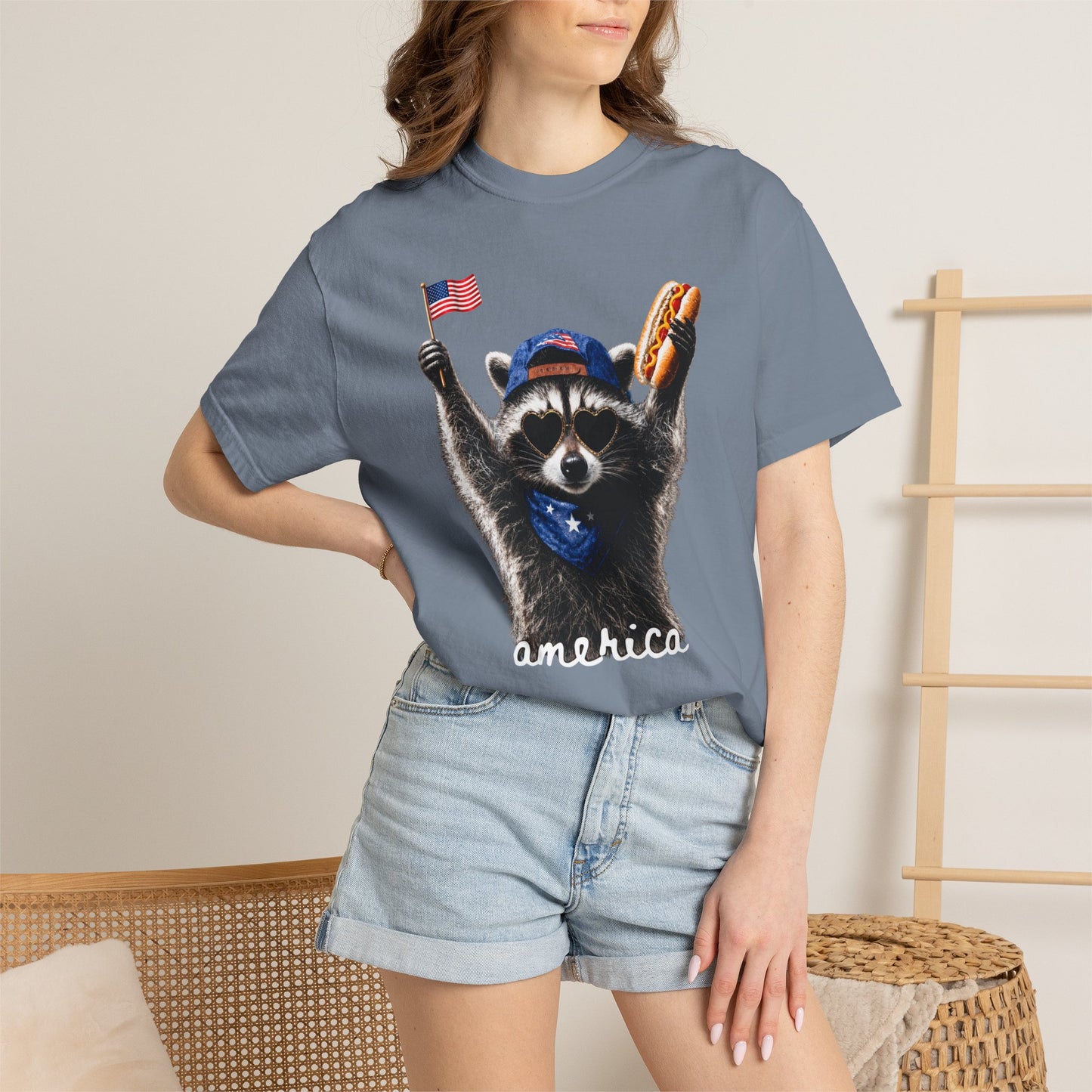 Patriotic Raccoon Comfort Colors  - America