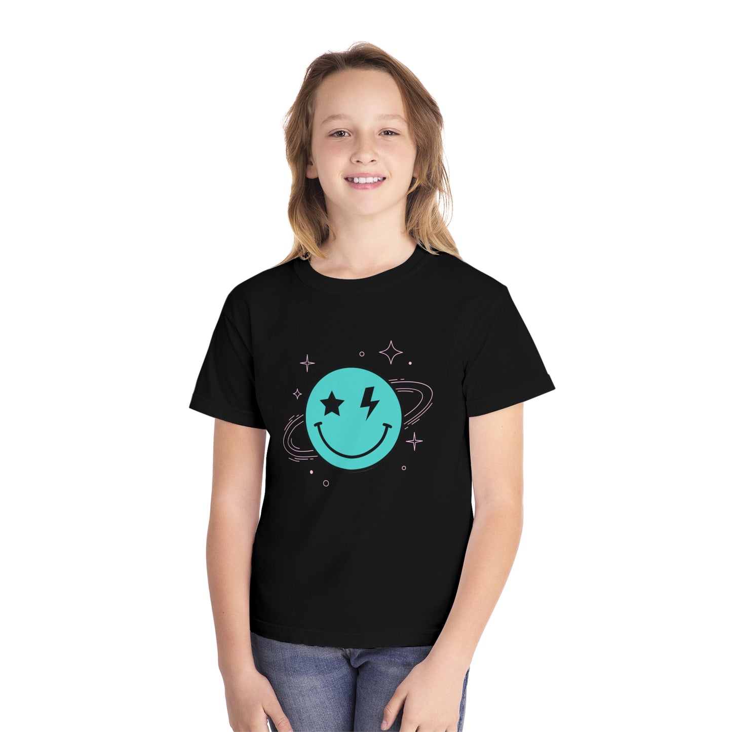 Youth Space Smiley Comfort Colors T-Shirt