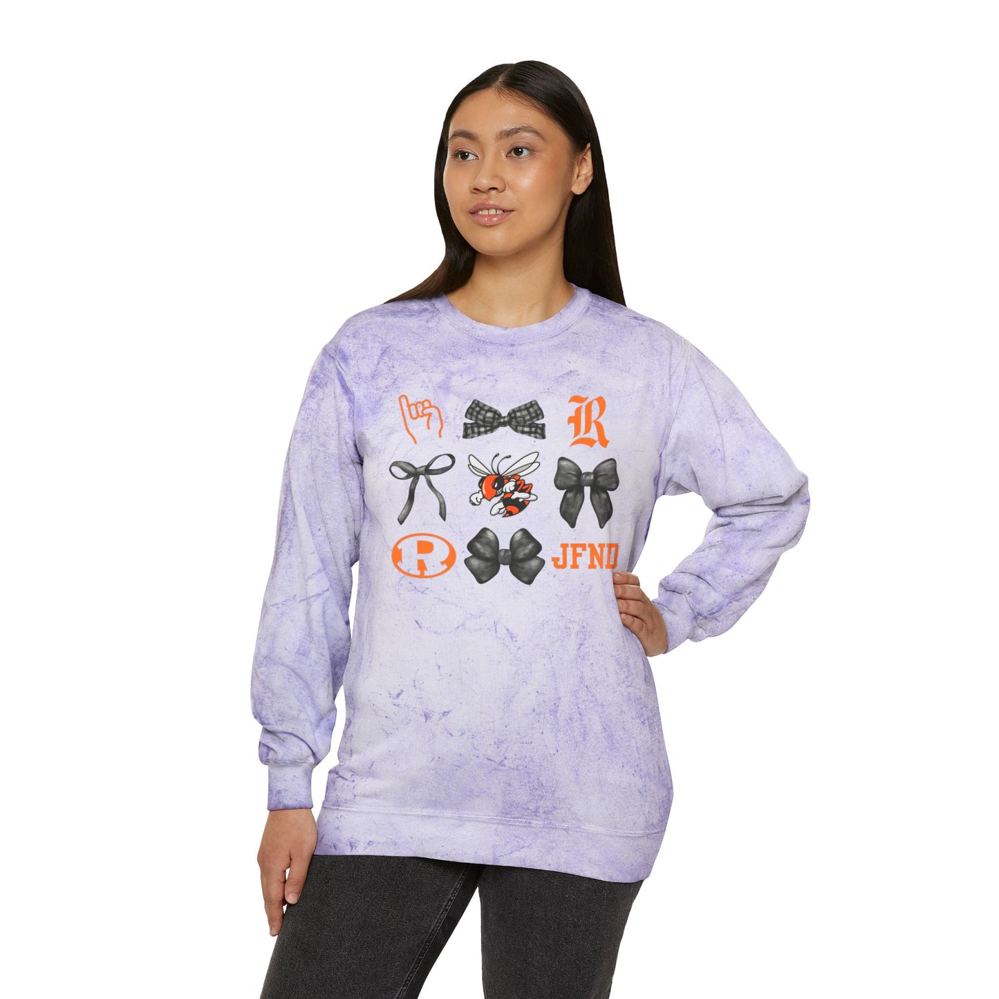 Jackets Faves & Bows Color Blast Comfort Colors Crewneck Sweatshirt