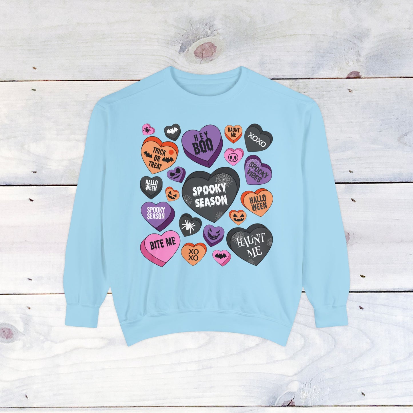 Halloween Conversation Hearts - Comfort Colors Sweater