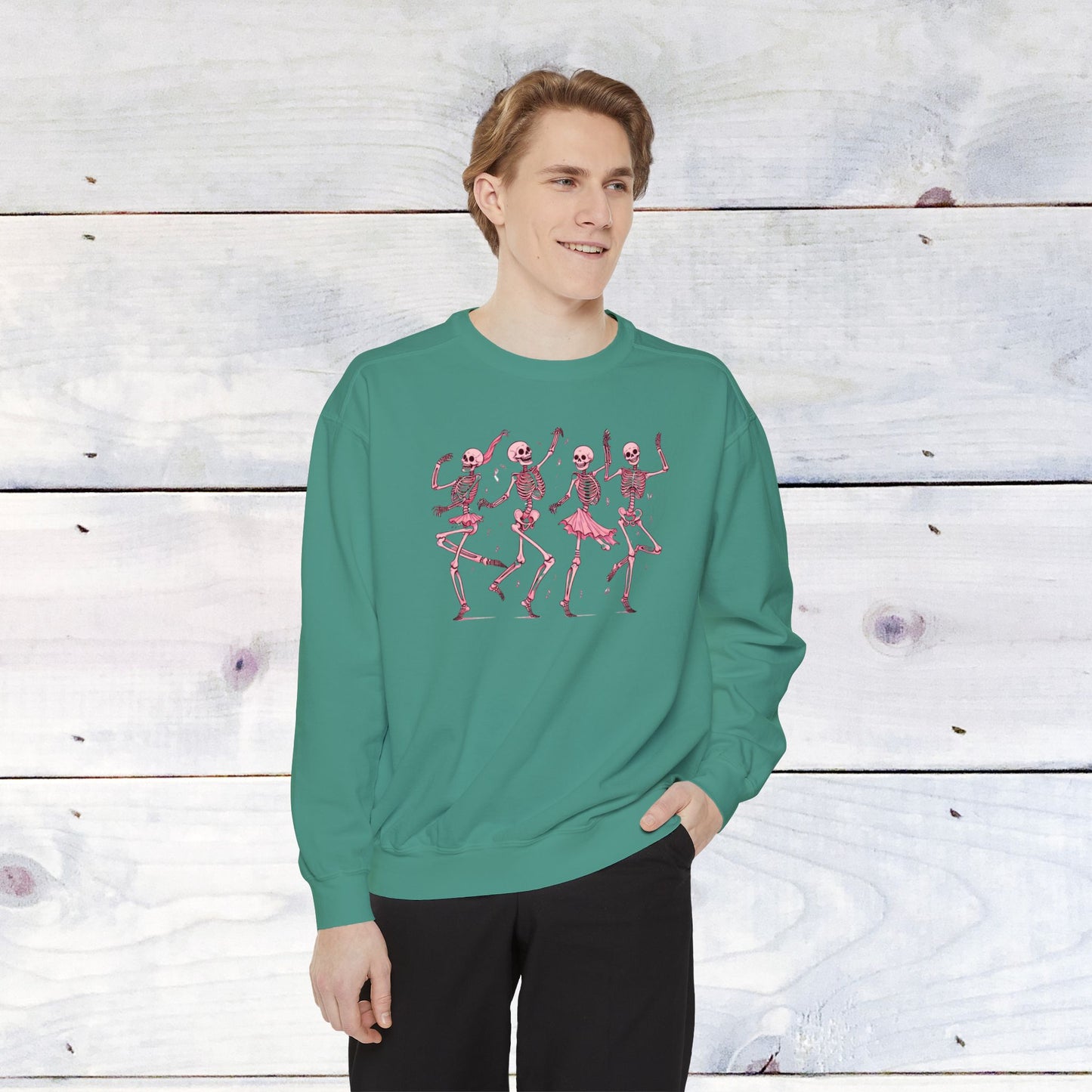 Pink Dancing Skellys Comfort Colors Sweater
