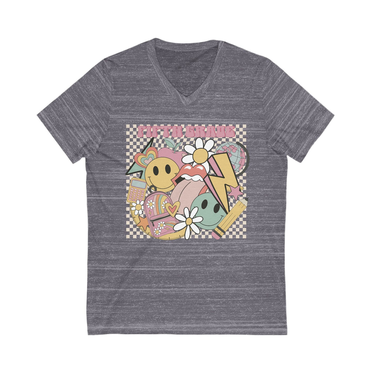 Fifth Grade Fun Teacher Unisex V-Neck Tee
