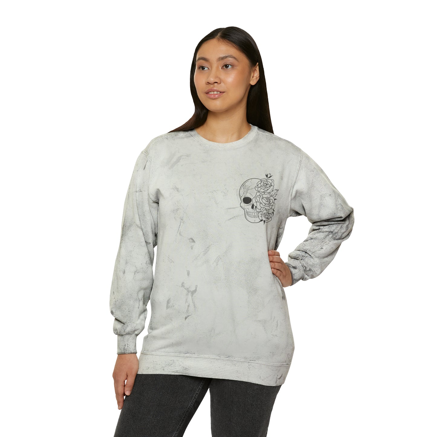 Skull Front, Vastly Overrated Back - Color Blast Comfort Colors Pullover - Multi Color Options