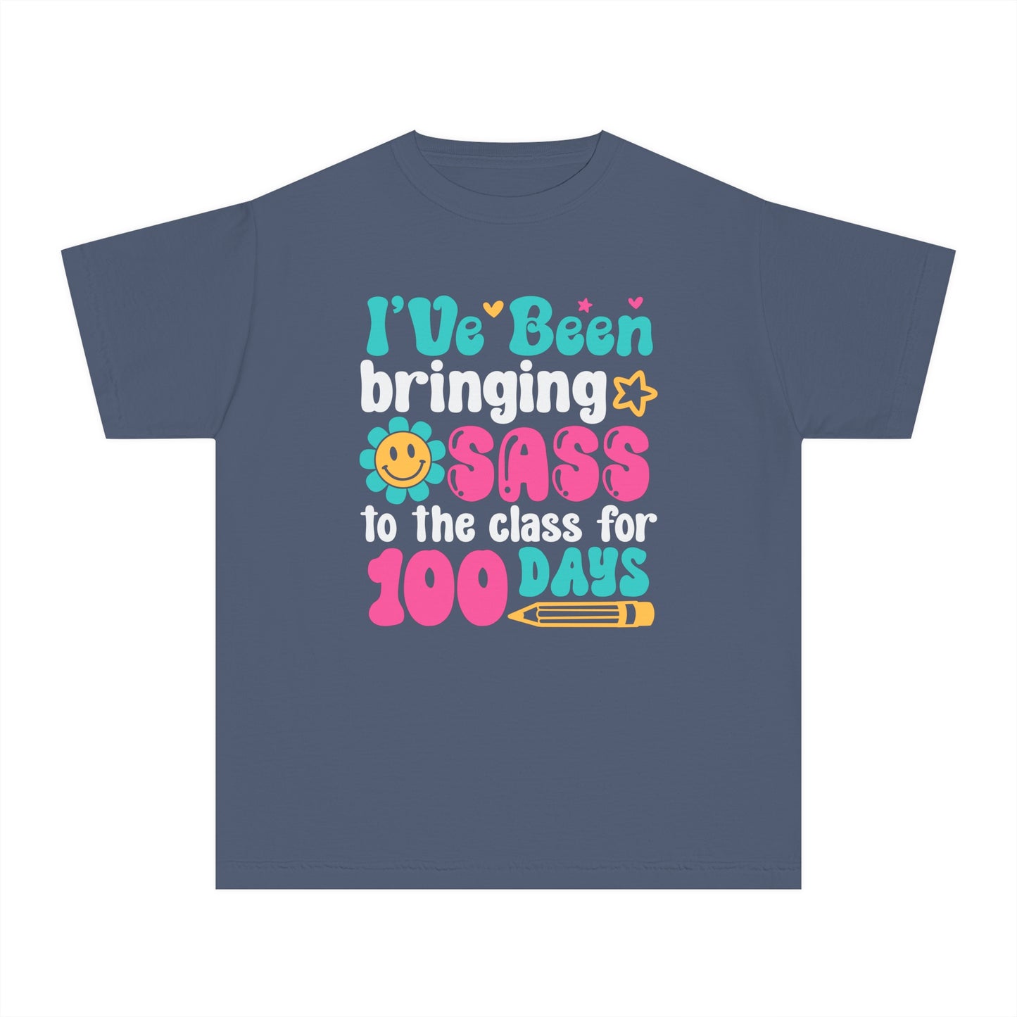Youth Bringing the Sass 100 days of Class Comfort Colors Tee
