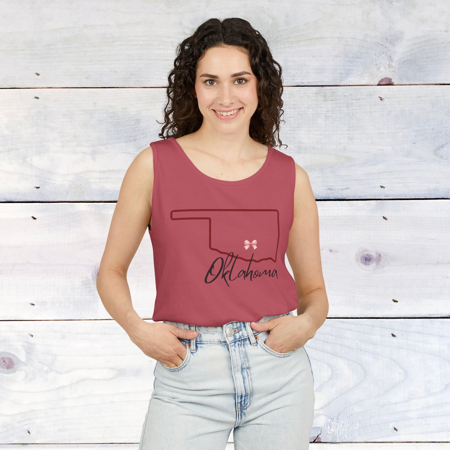 Oklahoma Norman Bow Comfort Colors Tank Top