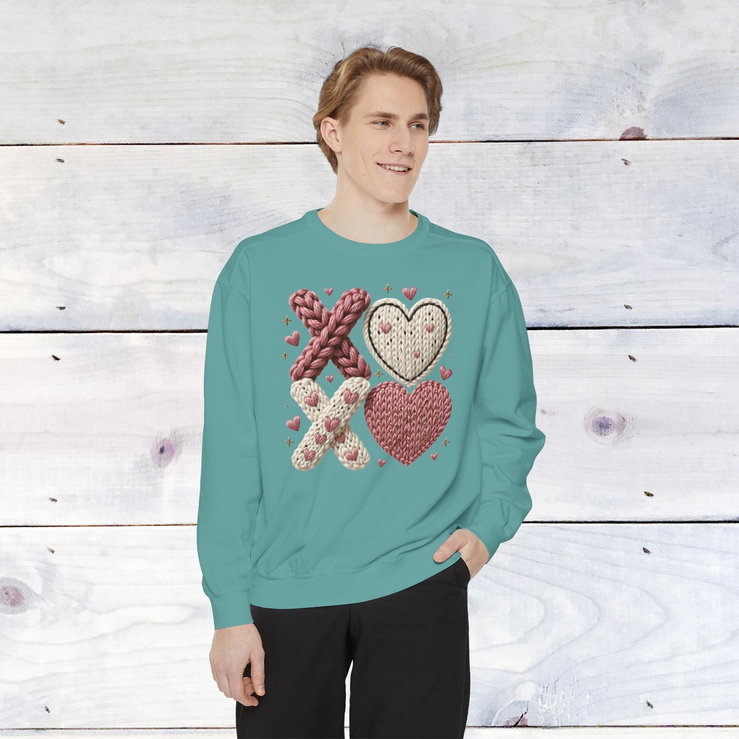 XOXO Yarn Heart Comfort Color Sweatshirt