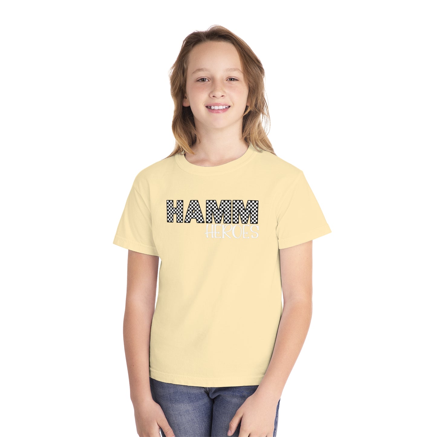 HAMM Checkered Youth Comfort Colors T . White Text