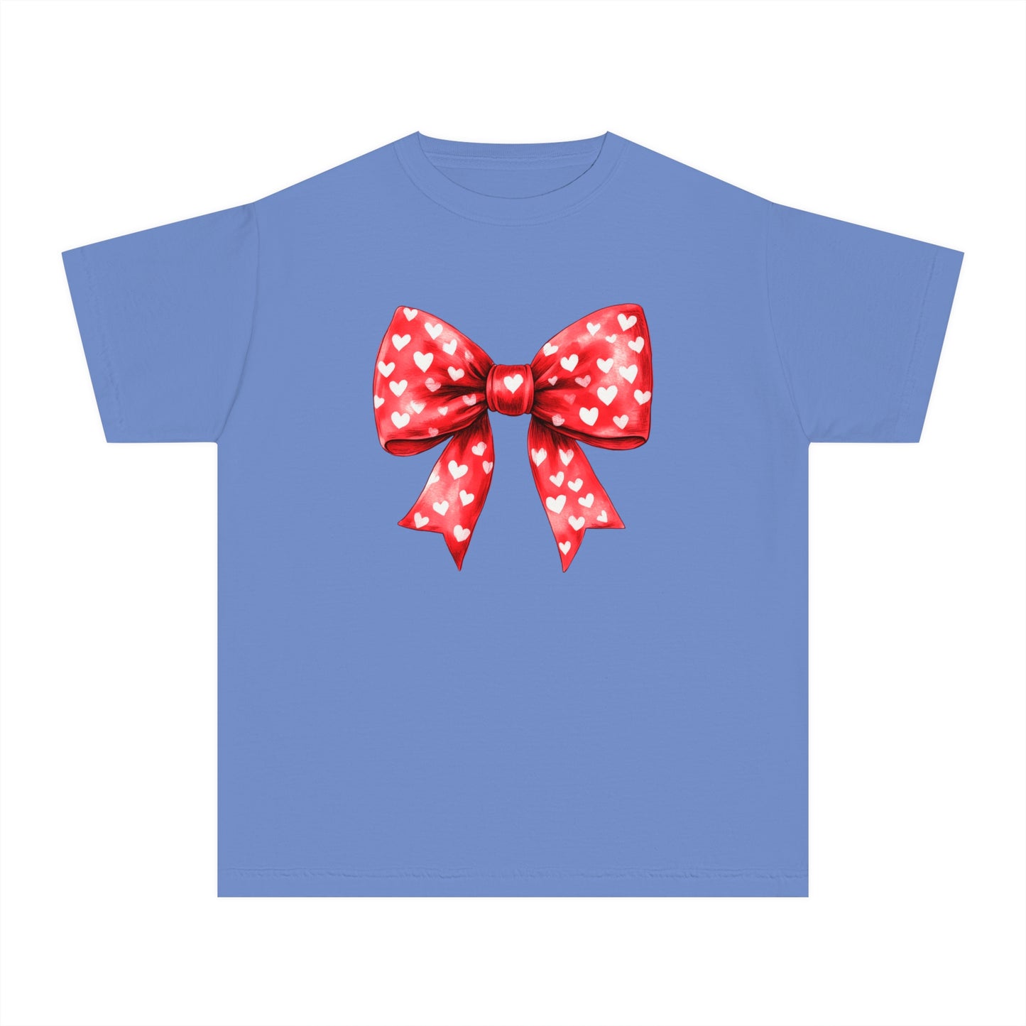 Heart Bow Youth Comfort Colors Tee