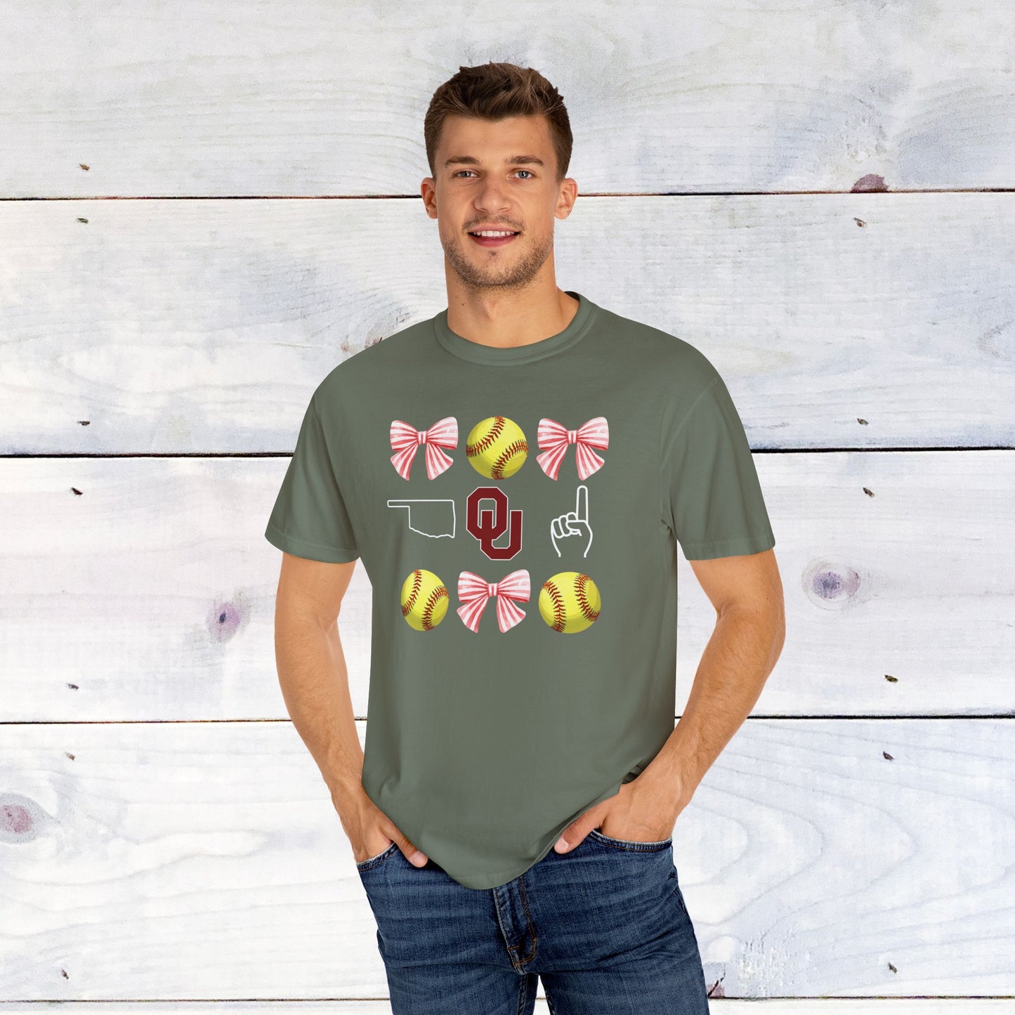 Oklahoma Softball Grid Comfort Colors T