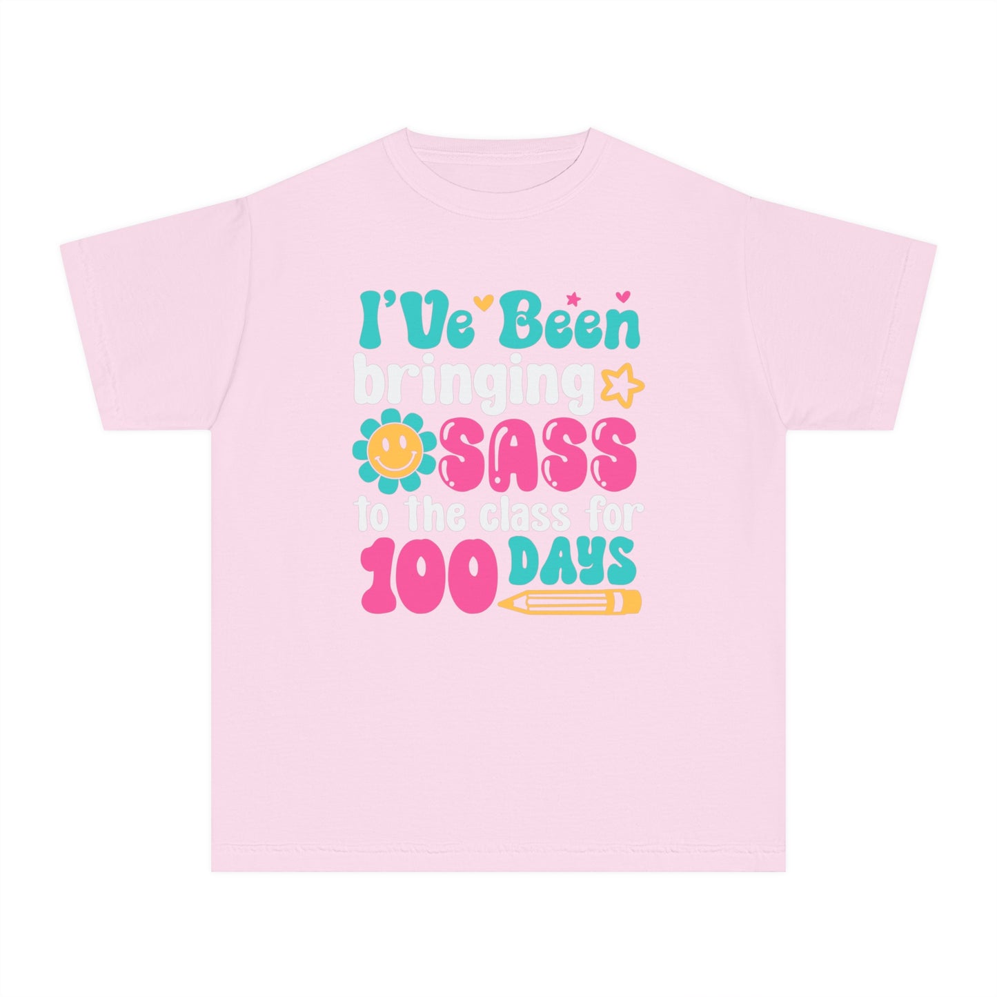 Youth Bringing the Sass 100 days of Class Comfort Colors Tee