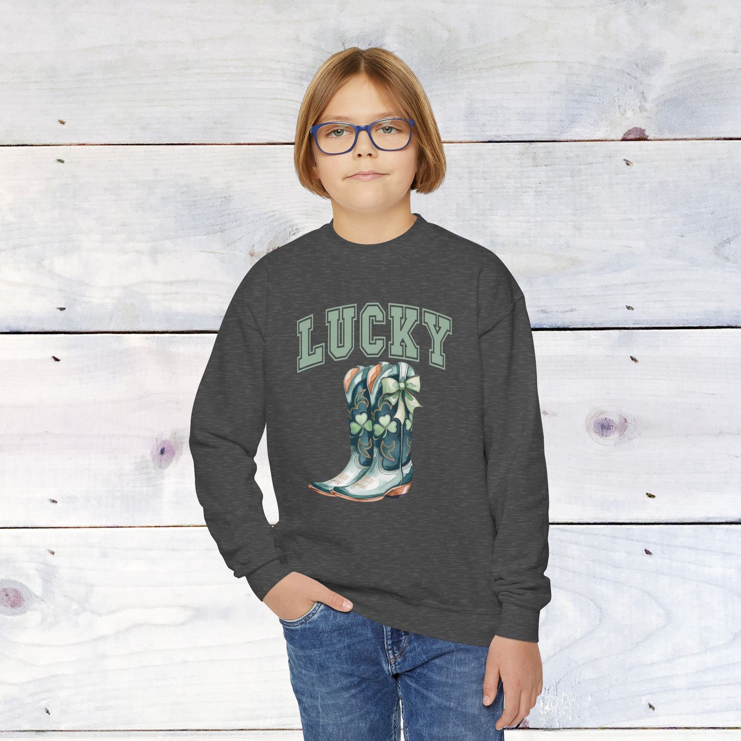 Lucky Boots Youth Crewneck Sweatshirt