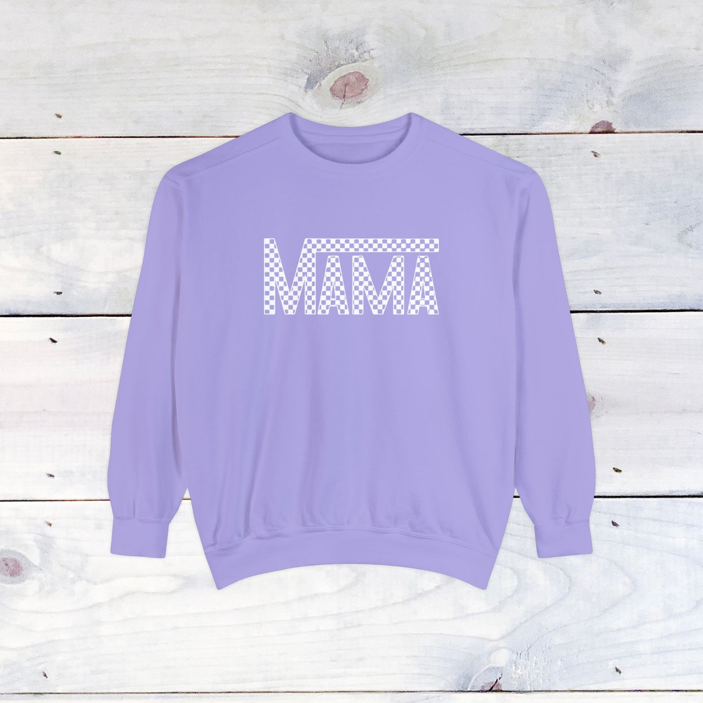 Mama Checkered Comfort Colors Sweater