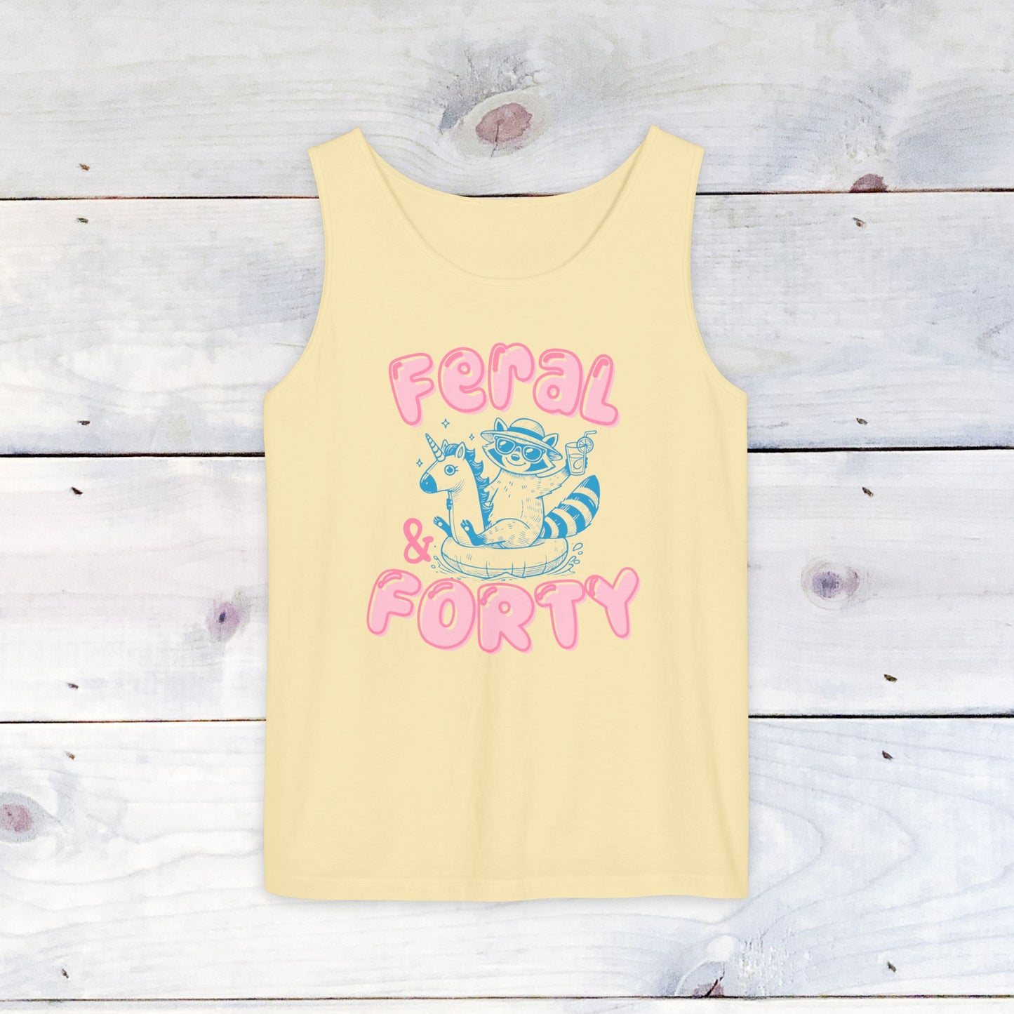 Feral and Forty Floatie Comfort Colors Tank Top