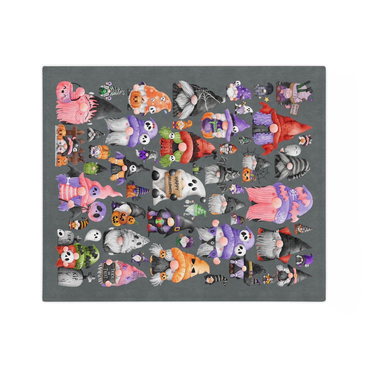 The Gnome Halloween Blanket - Dark Gray