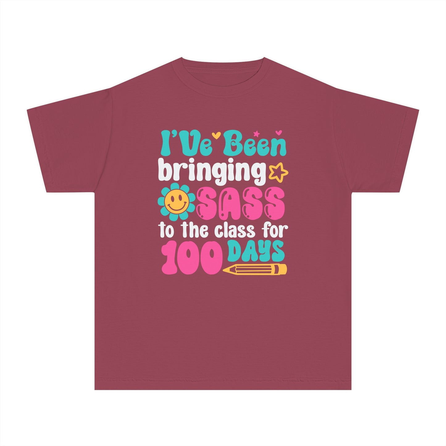 Youth Bringing the Sass 100 days of Class Comfort Colors Tee