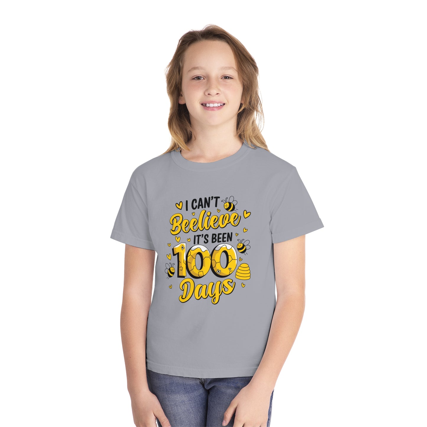 Youth I Can't Beelieve 100 Days Comfort Colors Tee