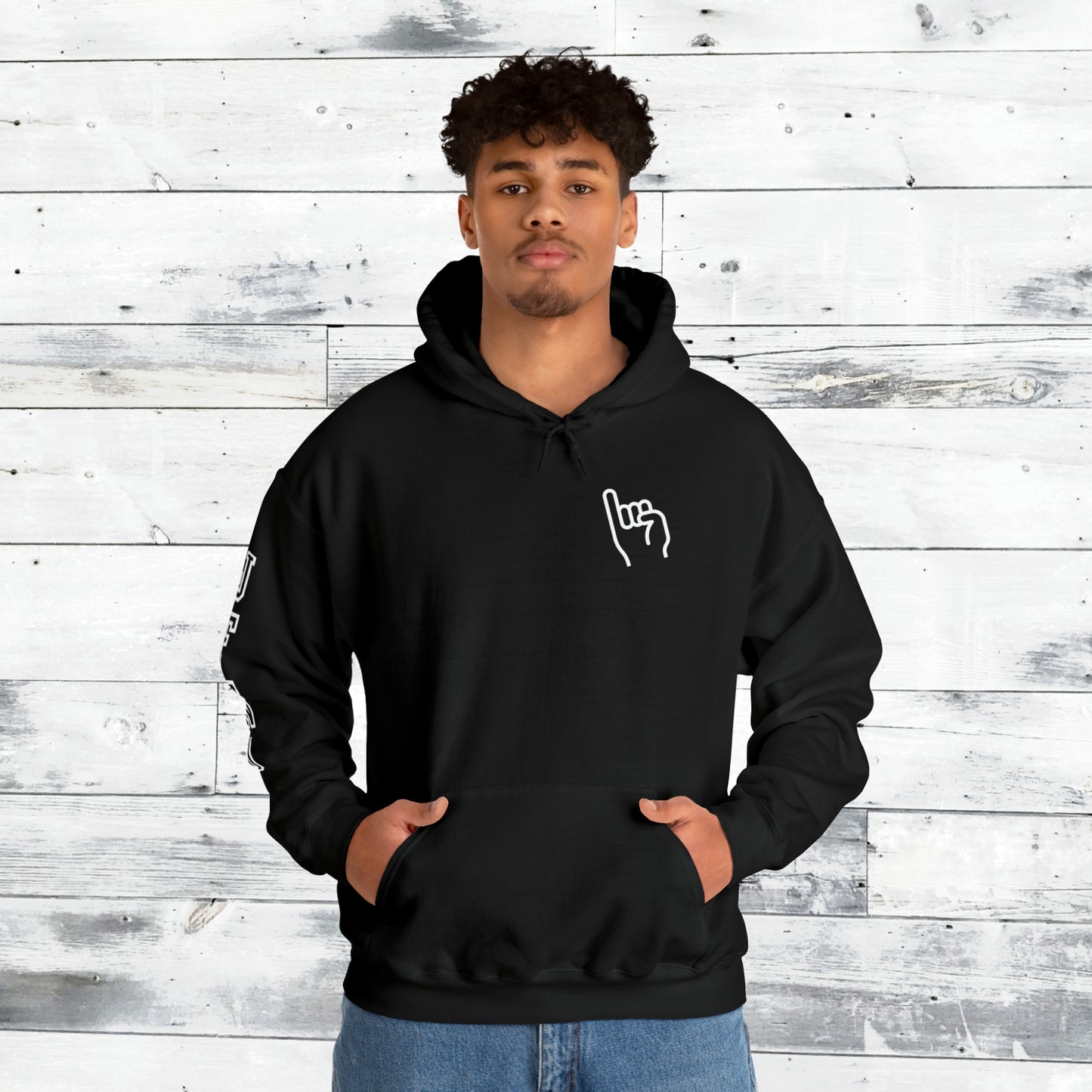 Jackets Stinger Hoodie Front - JFND Sleeve - Old School R back