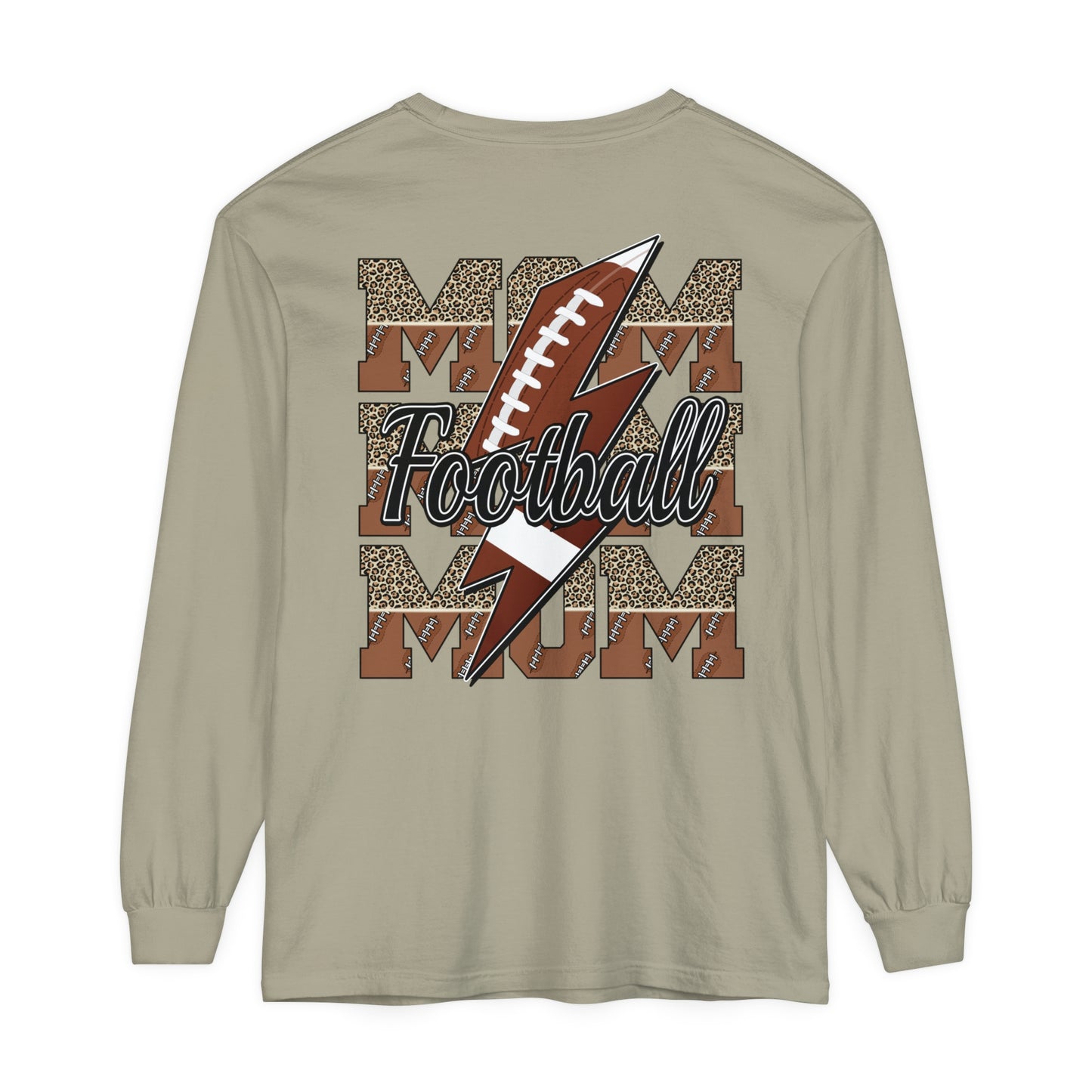 Football Mom Long Sleeve Comfort Colors T Shirt