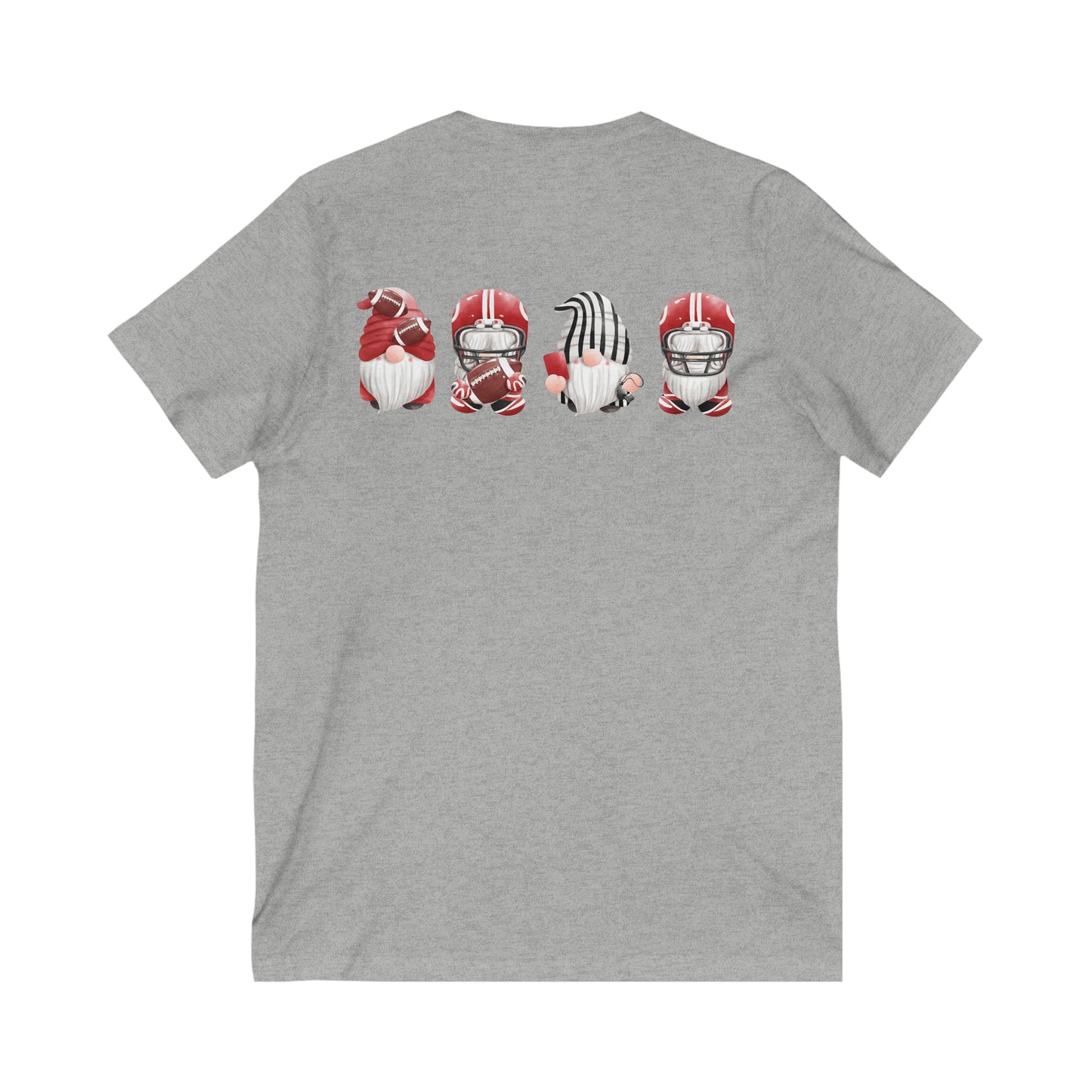 Gnome Red Football V Neck Unisex T-Shirt