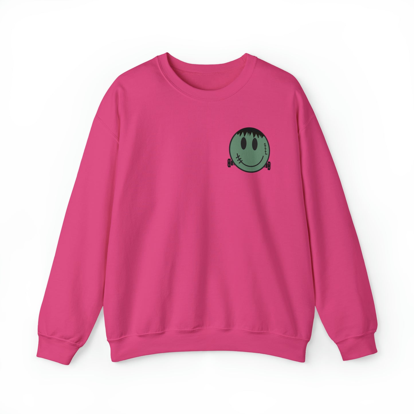 Halloween - Franken Smile Front, Halloween Bolt Back - Sweater / Pullover