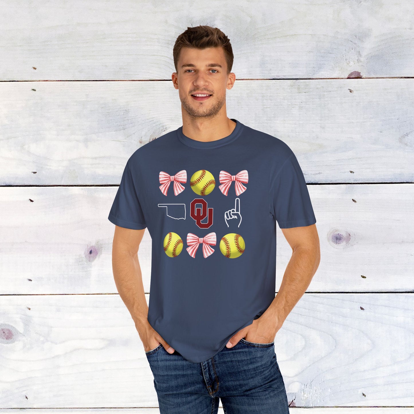 Oklahoma Softball Grid Comfort Colors T