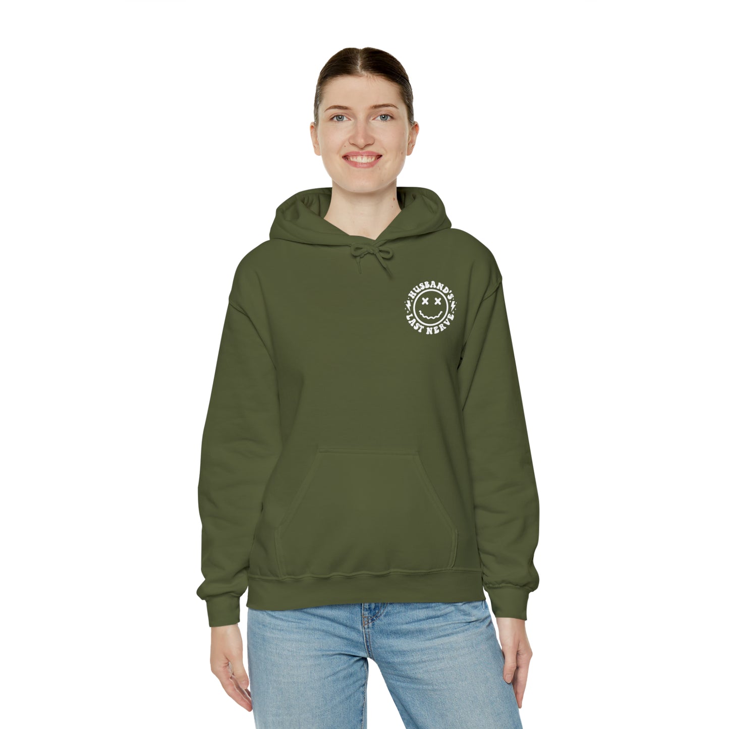 Husband's Last Nerve Hoodie - White Text