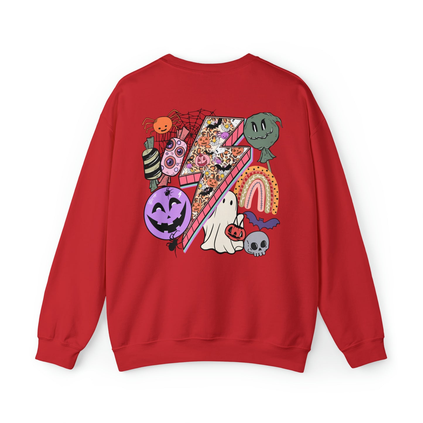 Halloween - Franken Smile Front, Halloween Bolt Back - Sweater / Pullover