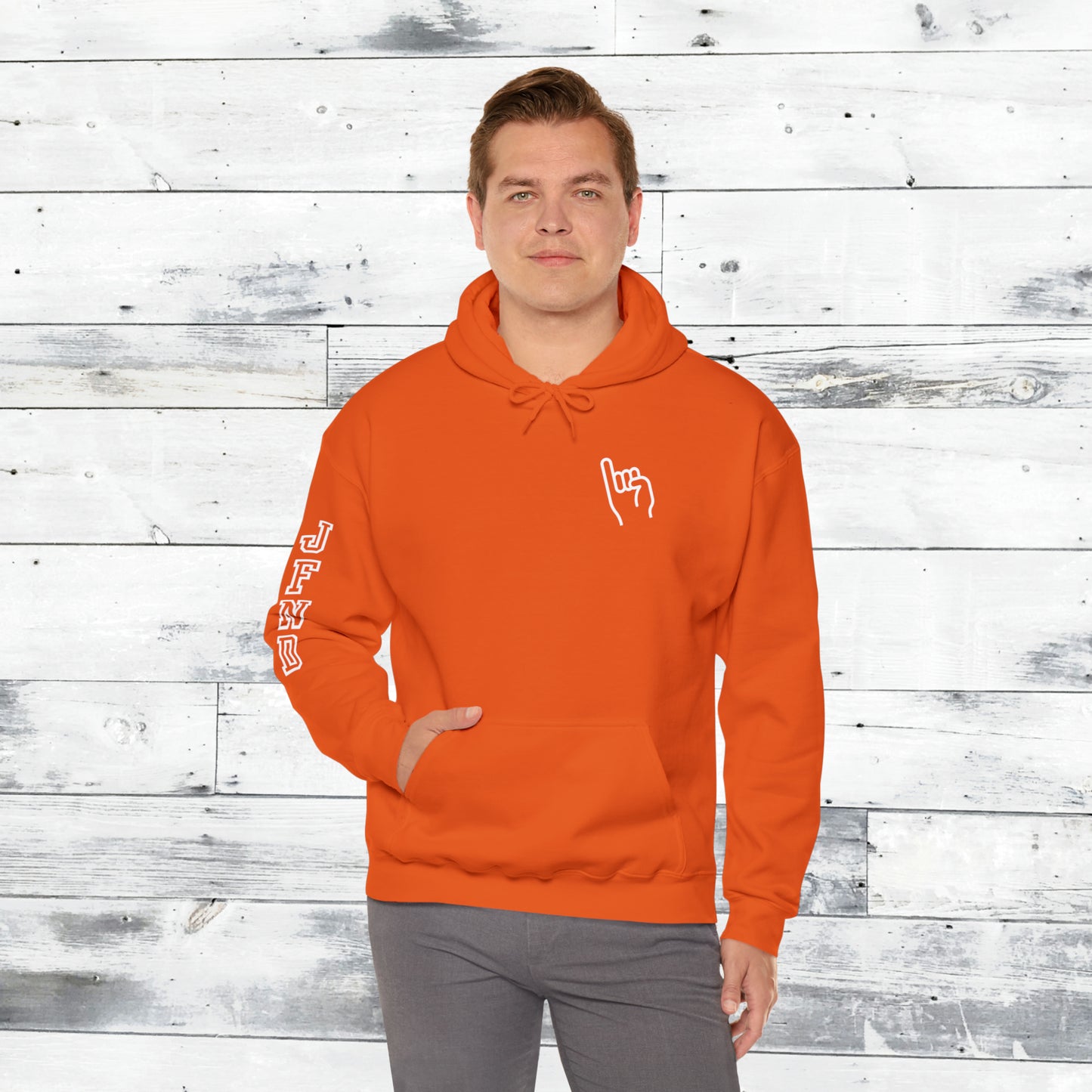 Jackets Stinger Hoodie Front - JFND Sleeve - Old School R back