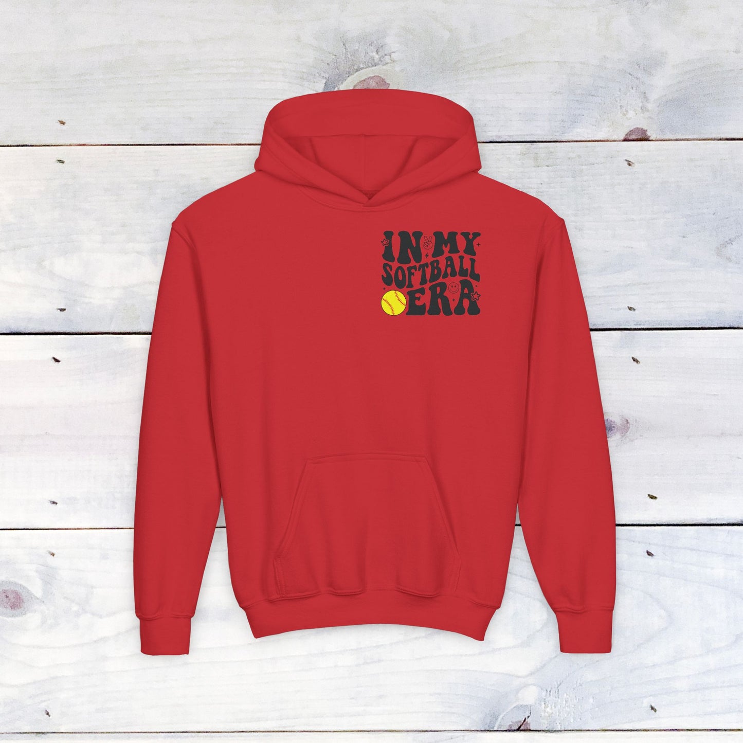 Softball Era Funk Youth Heavy Blend Hooded Sweatshirt