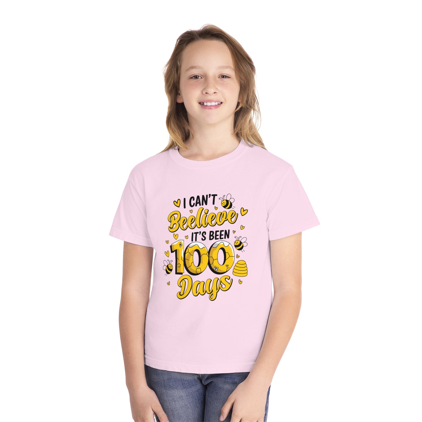 Youth I Can't Beelieve 100 Days Comfort Colors Tee