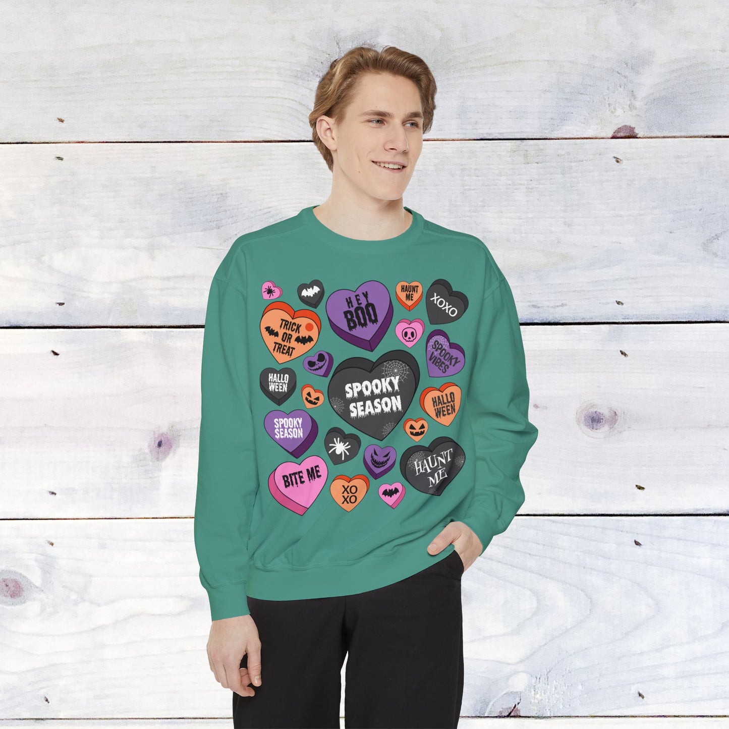 Halloween Conversation Hearts - Comfort Colors Sweater