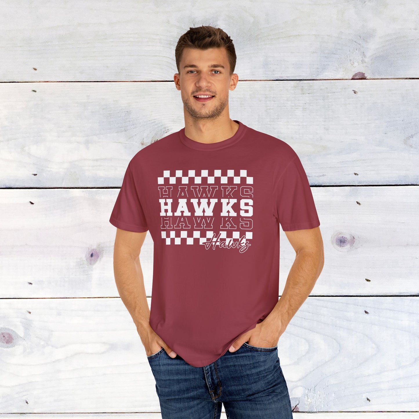 Hawks Check Comfort Colors Unisex Tee