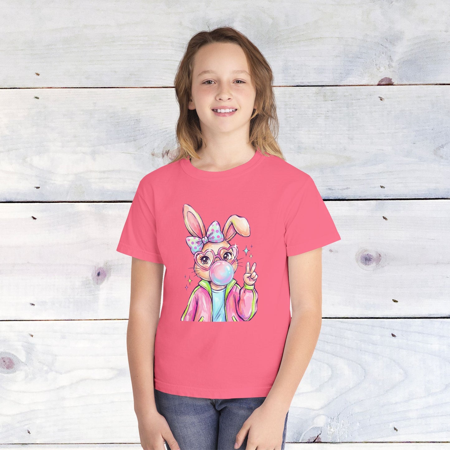 Bunny Bubble Spring Comfort Colors Youth Shirt