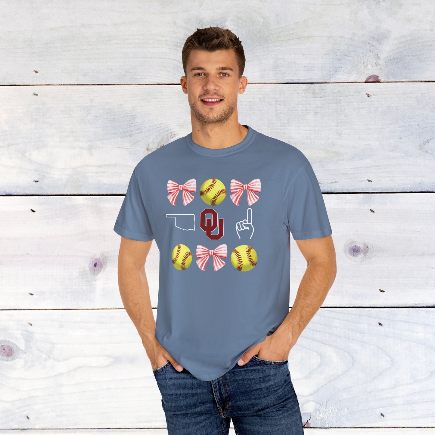 Oklahoma Softball Grid Comfort Colors T