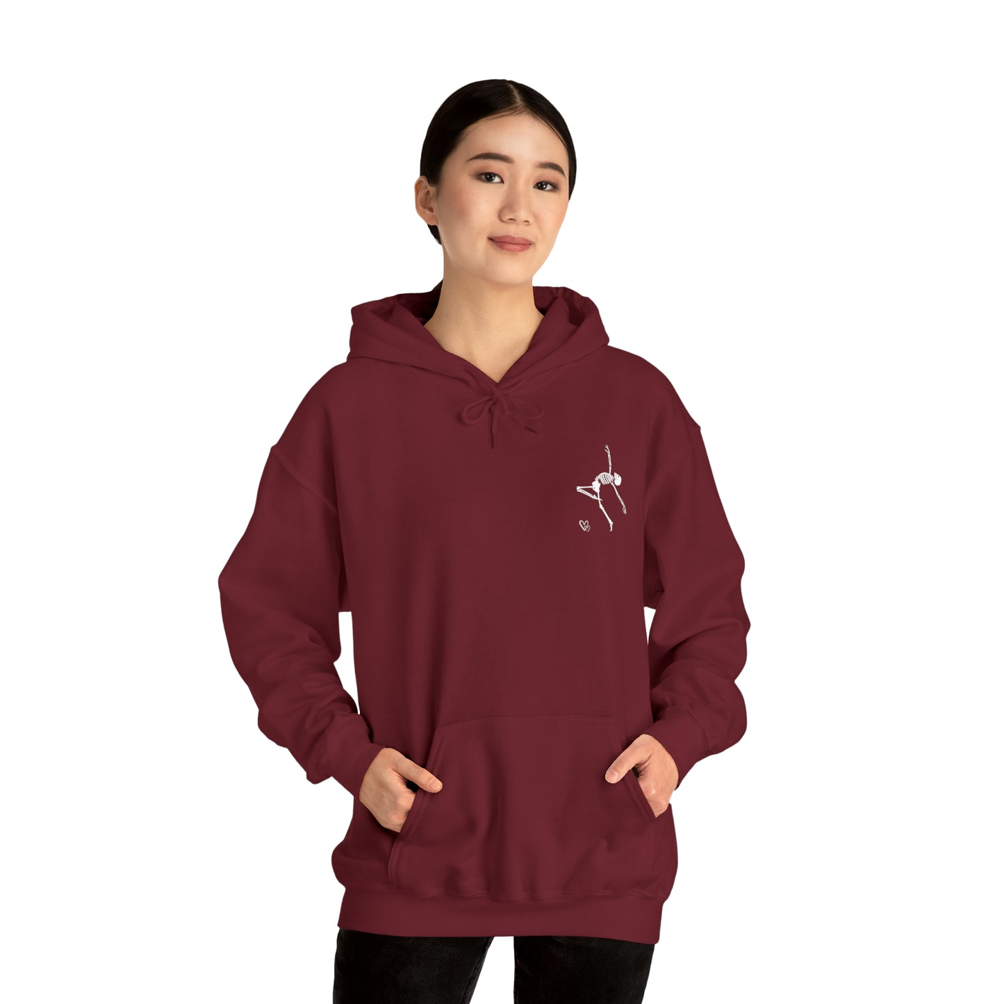 Dancing Skeleton Hoodie- Dancing Skeleton Front- Multi -Dancing Skeleton Back, Mutliple Color Options, Unisex Heavy Blend™ Hooded Sweatshirt