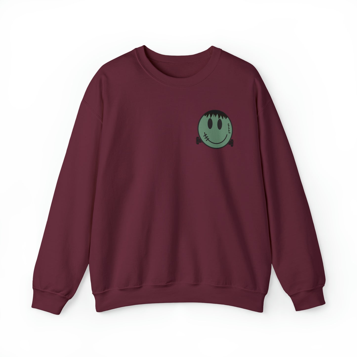 Halloween - Franken Smile Front, Halloween Bolt Back - Sweater / Pullover