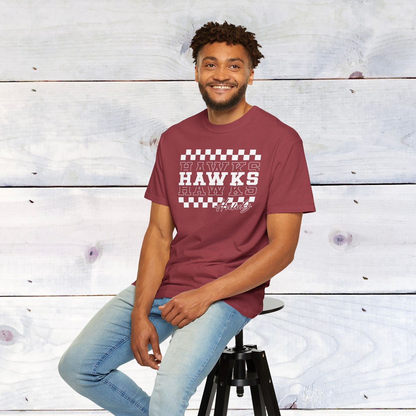 Hawks Check Comfort Colors Unisex Tee