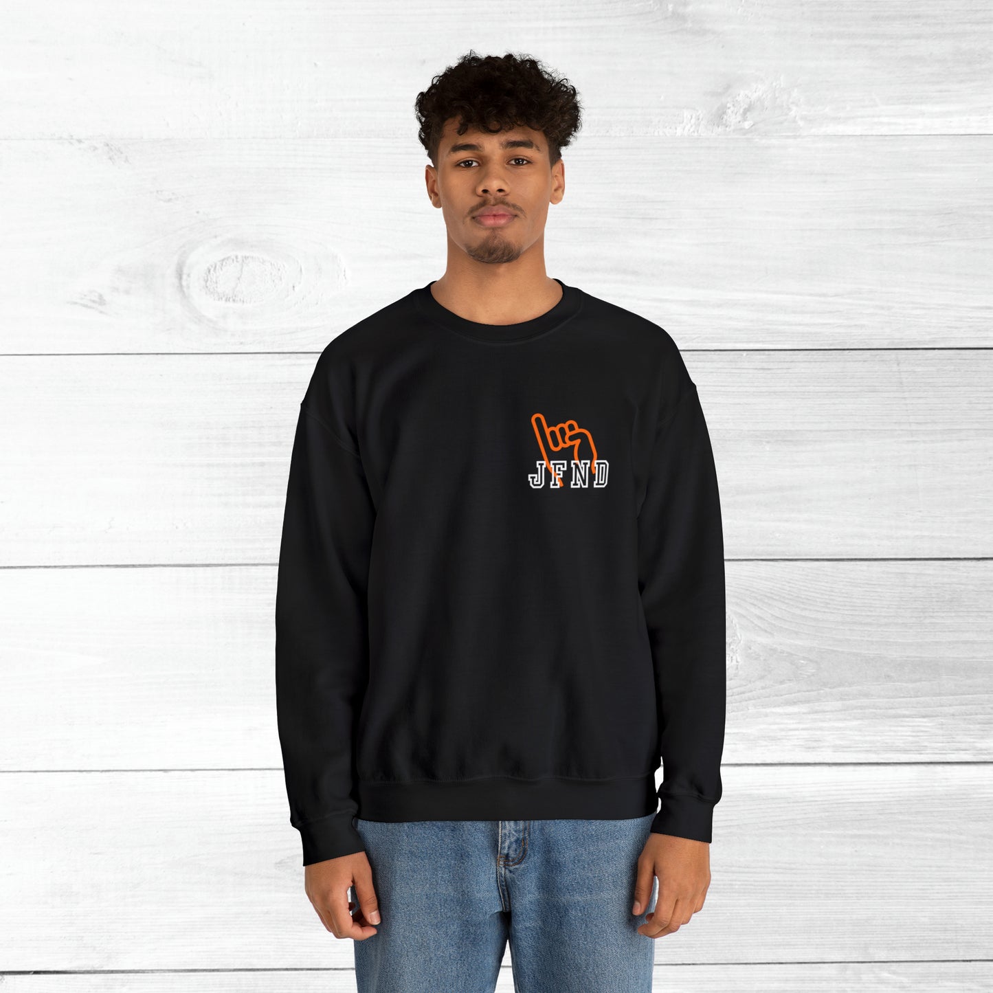 JFND front and Yellowjacket back Sweater