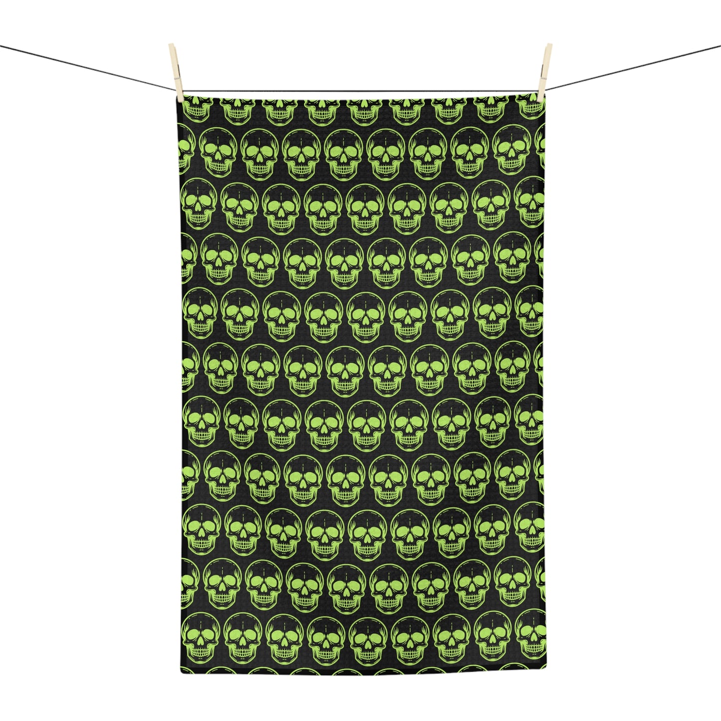 Green Skull Microfiber Tea Towel