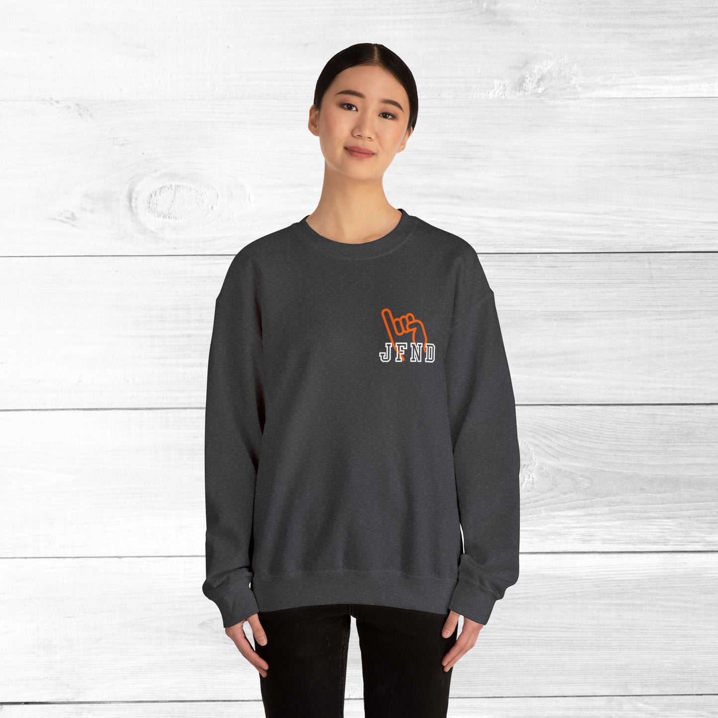 JFND front and Yellowjacket back Sweater