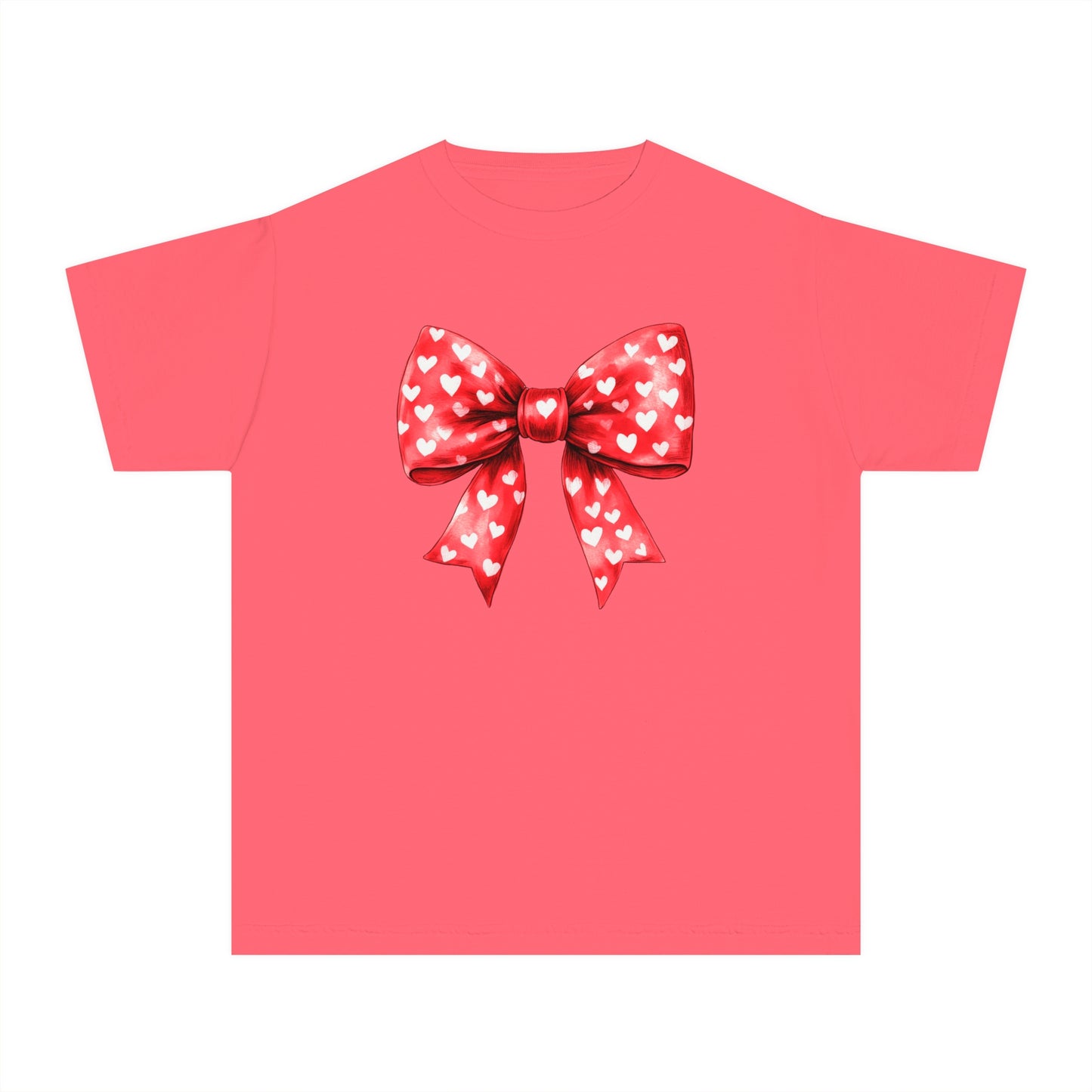 Heart Bow Youth Comfort Colors Tee