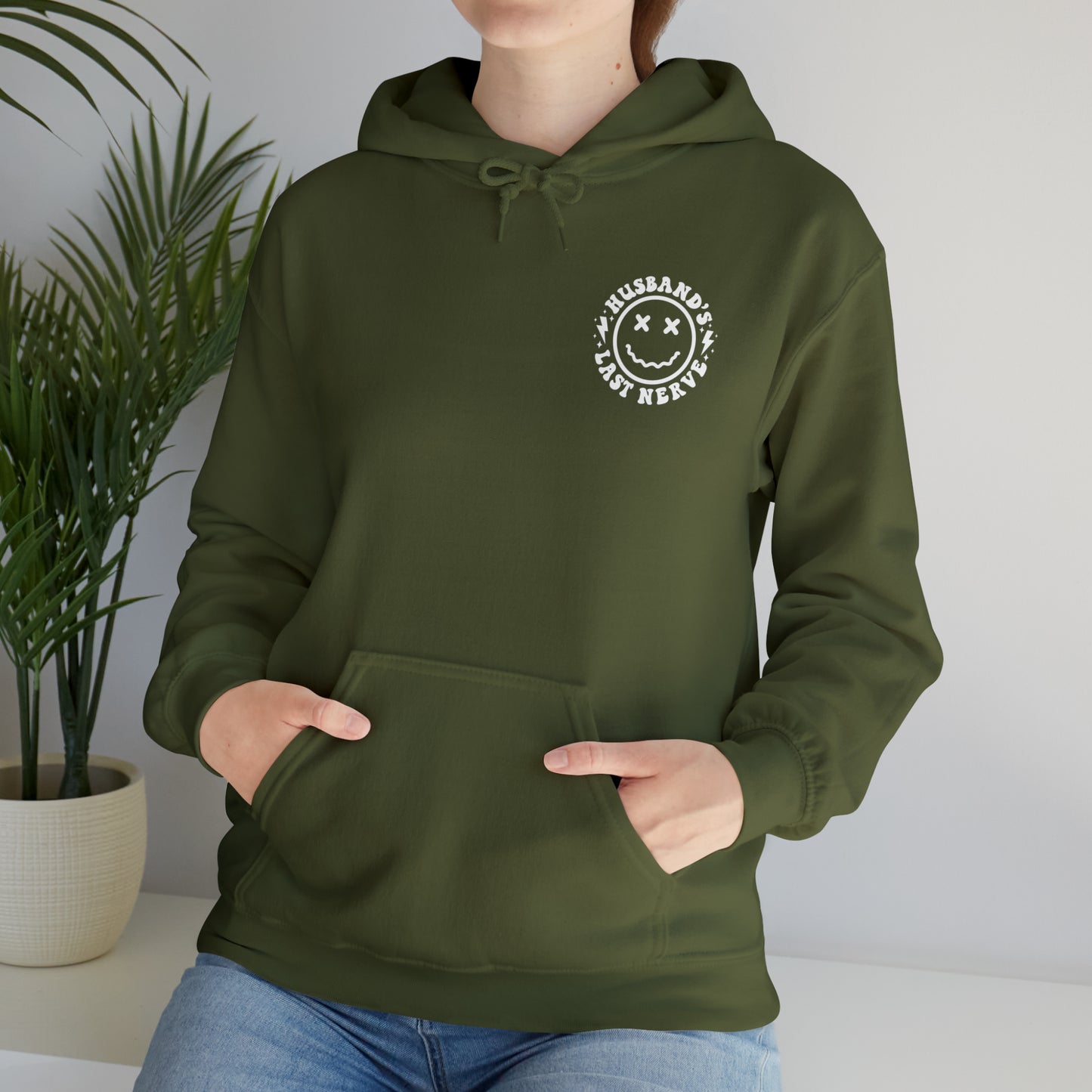 Husband's Last Nerve Hoodie - White Text
