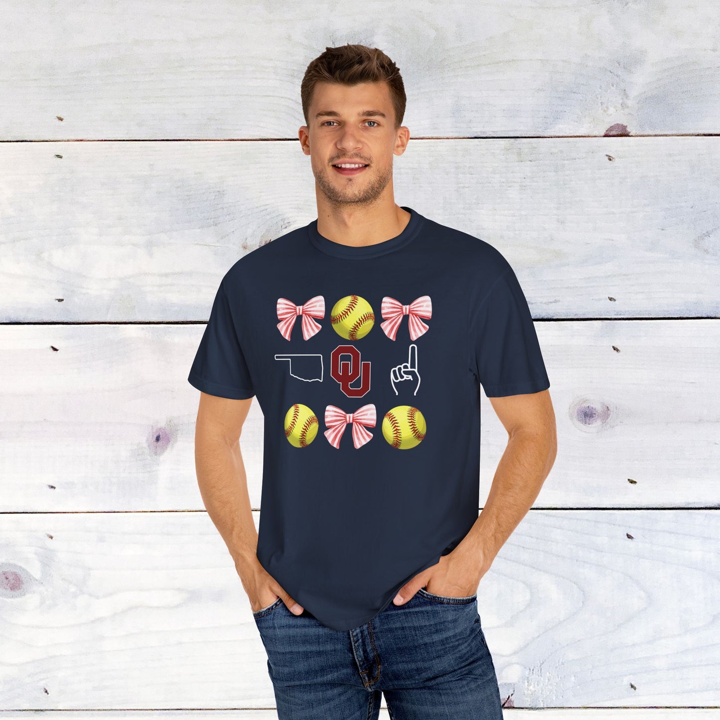 Oklahoma Softball Grid Comfort Colors T