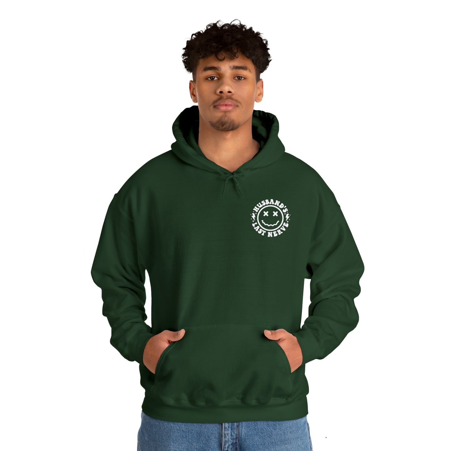 Husband's Last Nerve Hoodie - White Text