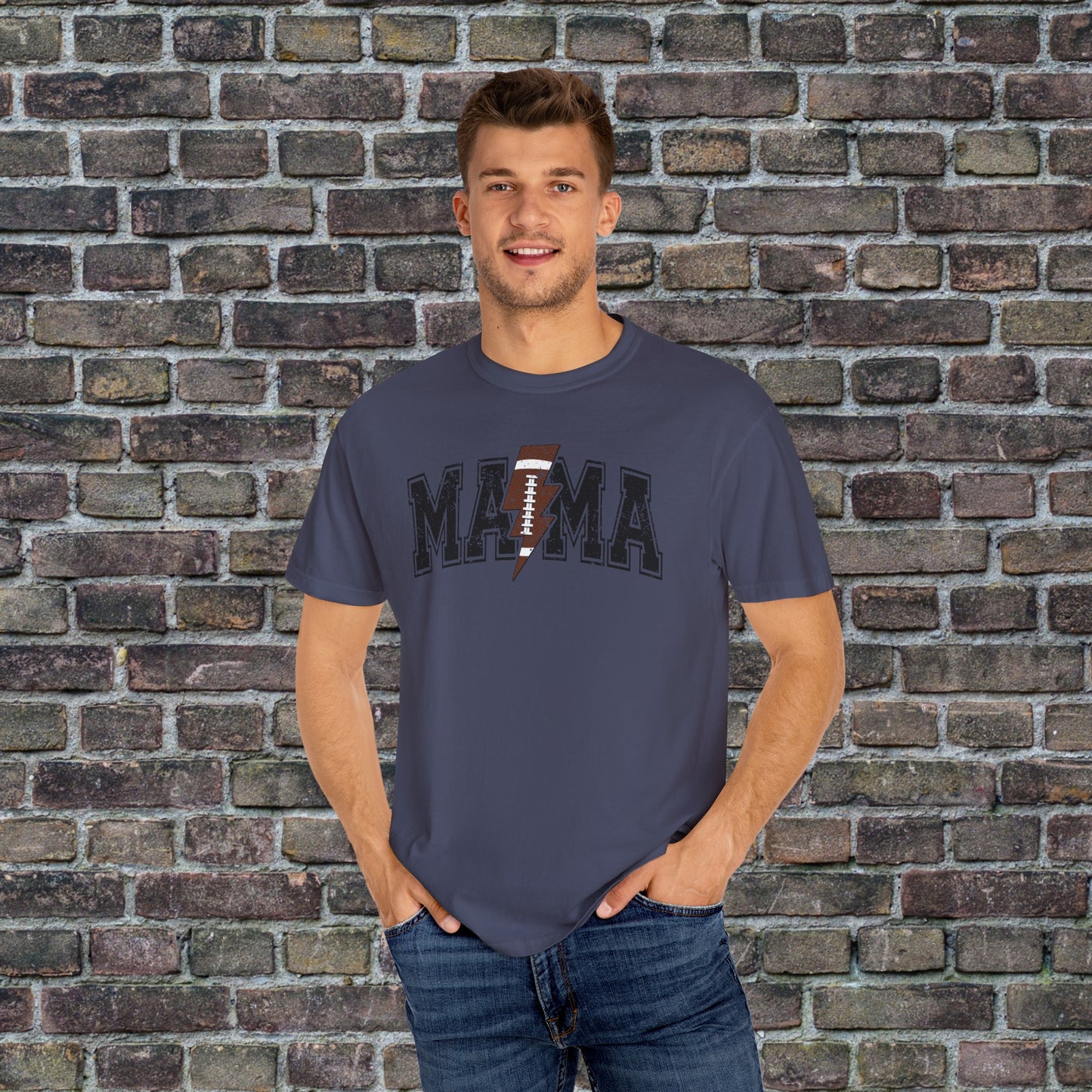Football Mama Bolt Comfort Colors T
