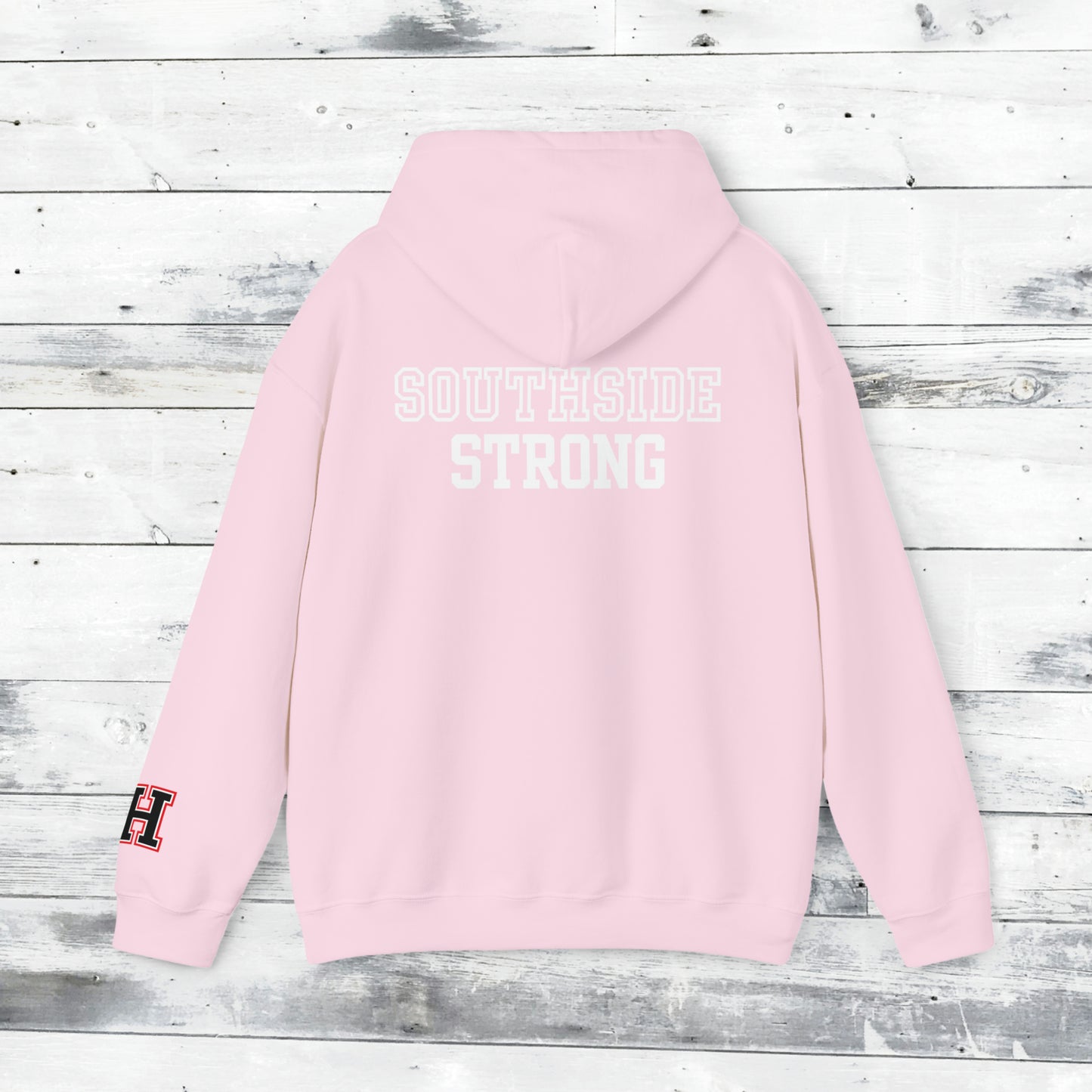 Heath Hawks WTD front Southside Strong back - H Cuff  - Hoodie