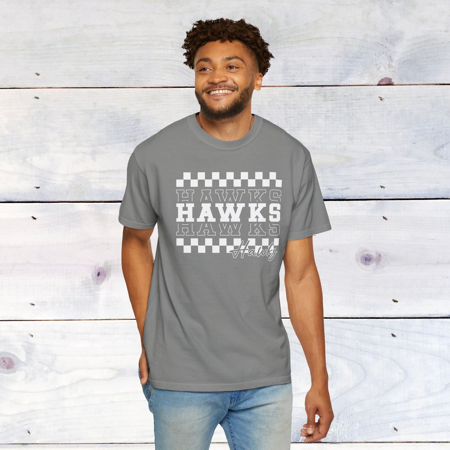 Hawks Check Comfort Colors Unisex Tee